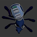 Ornate Blue Purple Beetle With Decorative Armor Like Body And Purple Legs