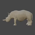 Rhinoceros 3D Model With Standing Pose And Detailed Gray Texture