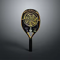 Pickleball Paddle Featuring Black Handle And Yellow Spiral Pattern For Sports And Daily Living
