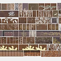 Various Modern Feature Wall Designs With Intricate Patterns And Artistic Carvings 3d model