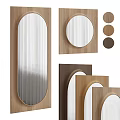 Wooden Framed Mirrors With Oval Round Shapes And Various Wood Tones For Modern Decor