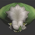 Fantasy Character Mythical Creature Head Model With Green Skin White Hair Beard And Angry Look