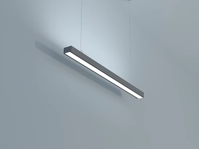 Modern Linear Chandelier with Sleek Design and LED Lighting Hanging in Minimalist Interior 3d model