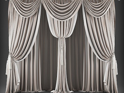 French Curtain American Curtain 3d model