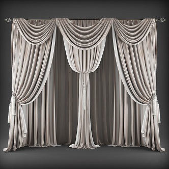 French Curtain American Curtain 3d model