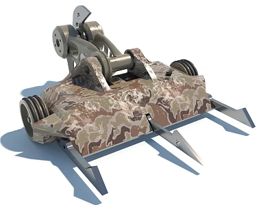 Electric Toy Camouflage Construction Vehicle With Moving Wheels And Claw 3d model