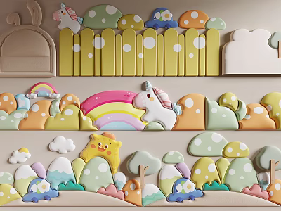 Modern Soft Bag Modern Children's Room Soft Bag Bedside Backrest Children's Activity Room Soft Bag Wall Anti-collision Soft Bag Soft Bag Wall 3d model