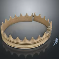 Golden Decorative Crown Shaped Household Accessory With Ornate Spiked Edges