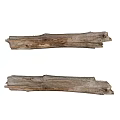 Natural Stone and Wood Logs Featuring Rustic Texture and Weathered Surface 3d model