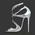 Elegant Strappy High Heels With Transparent Material Open Toe And Stiletto Heel