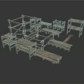 Rustic Wooden Furniture Collection With Simple Structure Tables Chairs And Shelves