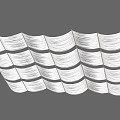 Modern White Ceiling Design With Wavy Panels And Gray Stripes 3d model