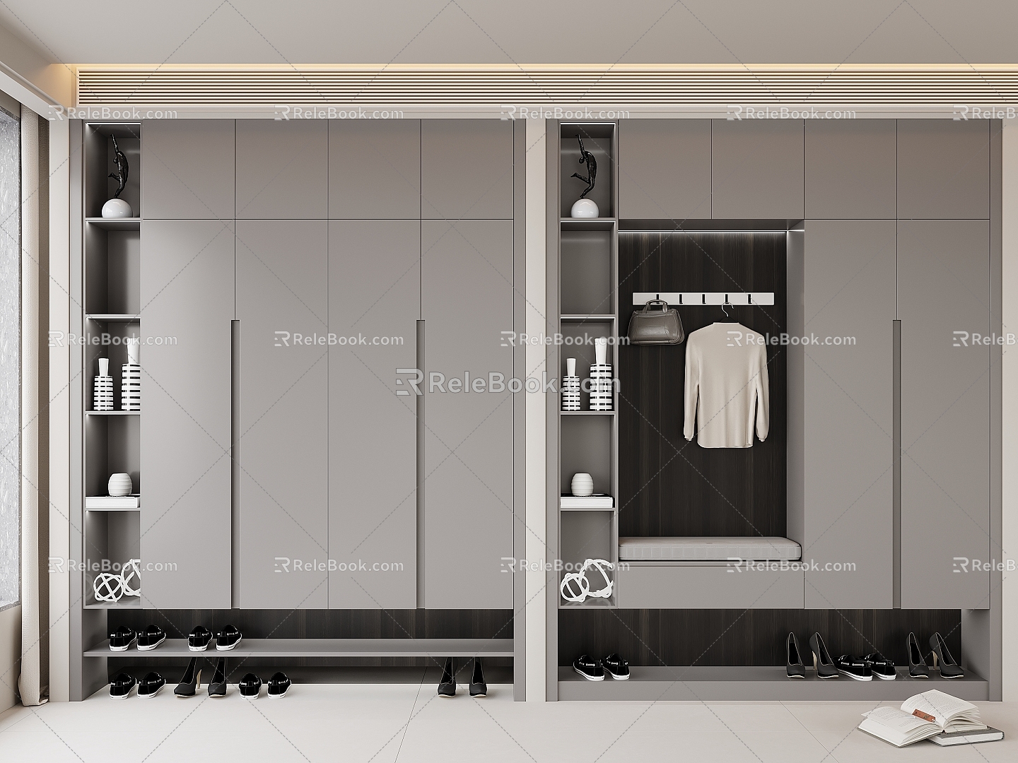 Modern Suspension Shoe Cabinet Entrance Shoe Cabinet 3d model