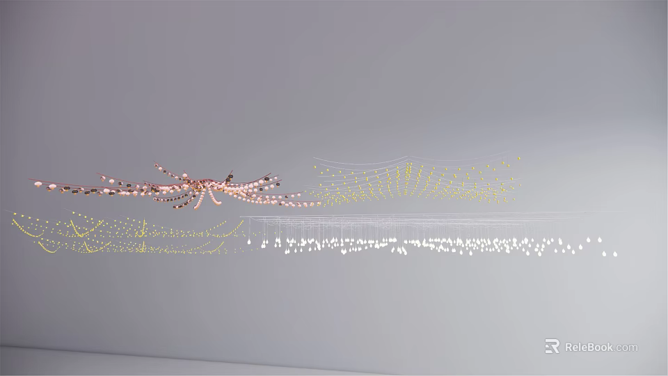 Modern Decorative Lights With Curved Design And Colorful LED Illumination For Home Decor 3d model 