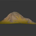 Detailed Mountain Terrain Model With Yellow Landform And Rock Textures