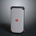 JBL Portable Speaker With Black Red Accents And White Mesh Front Design