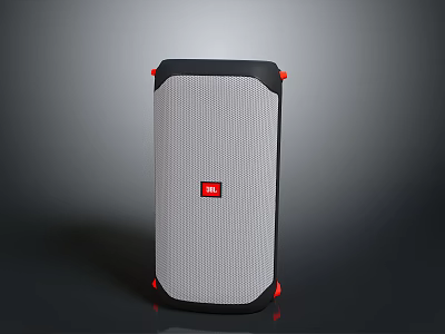 JBL Portable Speaker With Black Red Accents And White Mesh Front Design 3d model