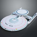 NCC 1701 Sci Fi Starship Model Featuring Circular Hull And Futuristic Design Elements