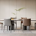 Modern Dining Table and Chair Combination 3d model
