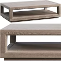 Wooden Coffee Table With Open Shelves And Modern Natural Finish Design