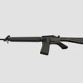 Black Tactical Rifle With Standard Barrel Magazine And Ergonomic Stock