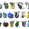 Colorful Swivel Caster Tires with Various Wheel Colors and Sturdy Metal Brackets
