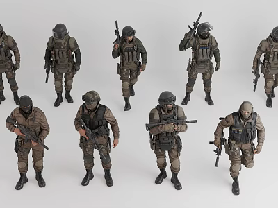 Military Special Police Counter-Terrorism Elite Soldiers Special Forces 3d model
