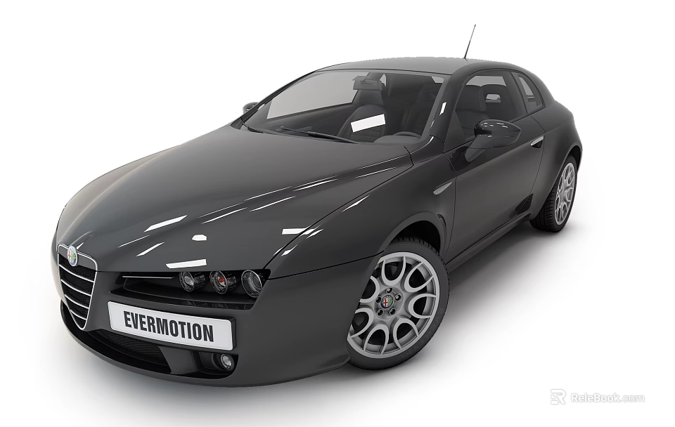 Black Modern Sports Car With Sleek Exterior And Alloy Wheels Design 3d model 