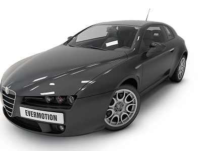 Black Modern Sports Car With Sleek Exterior And Alloy Wheels Design 3d model