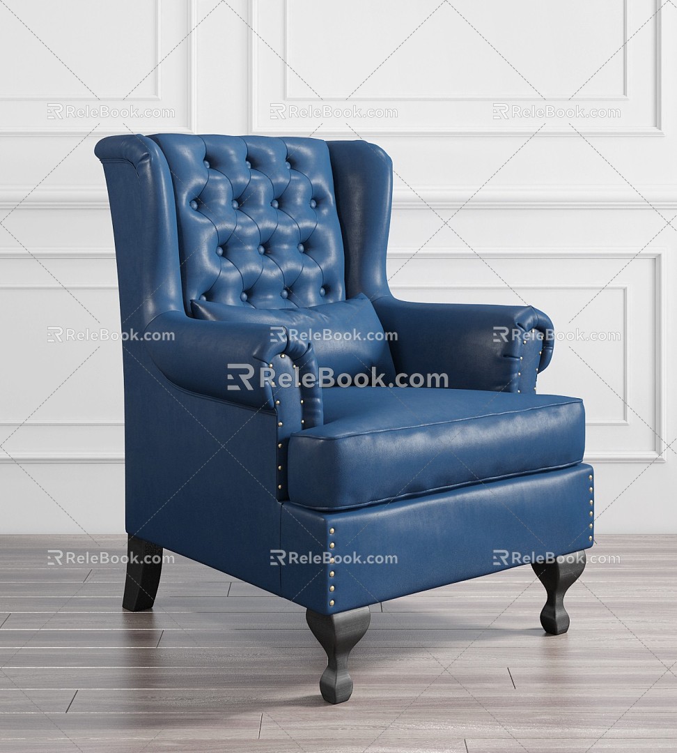 American Style Single Sofa Casual Single Sofa 3d model