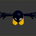 Cartoon Duck Like Character With Dark Blue Body Yellow Beak And Outstretched Arms