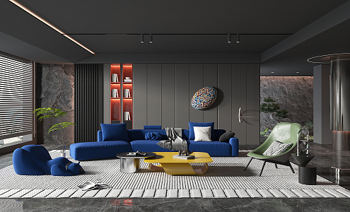 modern living room 3d model