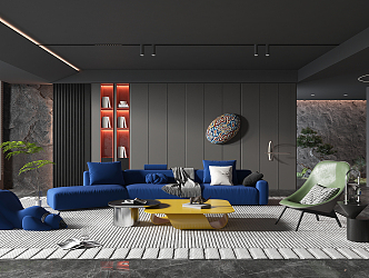 modern living room 3d model