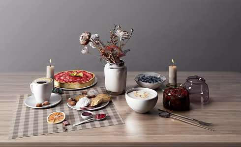 Modern Food Tableware Combo 3d model