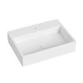 White Square Modern Washbasin with Smooth Surface and Minimalist Design