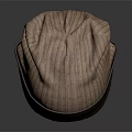 Soft Knit Striped Hat With Light Brown And Dark Brown Warm Winter Accessory 3d model