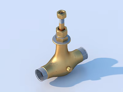 High Quality Golden Brass Pipe Valve Fitting For Plumbing Applications 3d model
