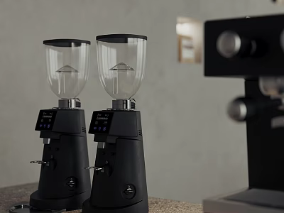 Modern Black Coffee Grinders As Essential Kitchen Appliances For Home Use 3d model