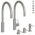 Modern Stainless Steel Kitchen Faucet With Single Dual Handle Options And Color Variants