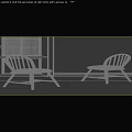 Modern Wooden Dining Chairs with Brown Black Slat Back and Striped Cushion