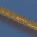 Golden Garden Ornament With Fence Like Structural Design For Outdoor Garden Decoration
