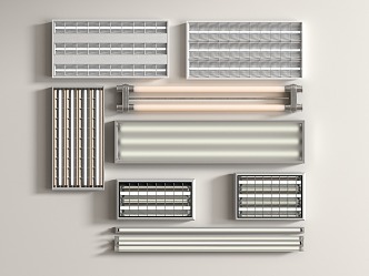 Grille lamp combination 3d model