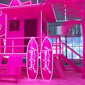 Pink Summer Photo Spot With Giant Teddy Bear Palm Trees And Flamingos