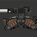 3D Designed Futuristic Tank With Red Black Armor Mechanical Tracks And Cannon