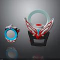 Clothing Accessories With Two Different Sizes Blue Ring White Red Black Wing Design Elements