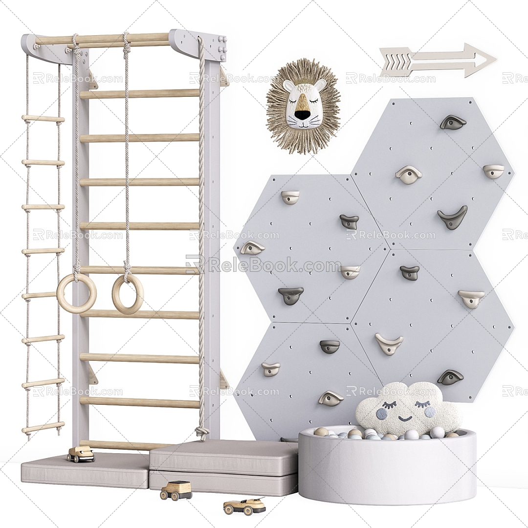 Modern Children's Playground Children's Equipment Playground Climbing Wall Ball Pool 3d model