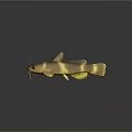 Beautiful Yellow And Brown Striped Fish With Whiskers In Striking Aquatic Form