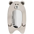 Cute Bear Shaped Decorative Mirrors with Light Colored Frame and Black Accents 3d model