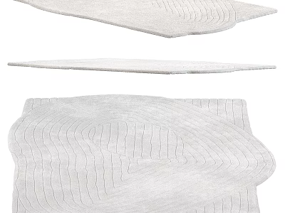 Modern Square Rug For Home Interior With Wavy Lines And Textured Design 3d model