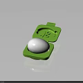 Open Green Egg Container Holding White Egg For Daily Kitchen Use